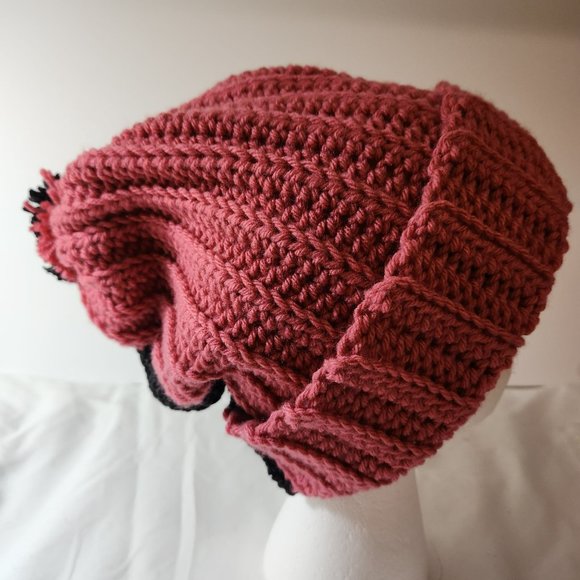 Slouchy Beanie Hat colorful black pink - Picture 2 of 4